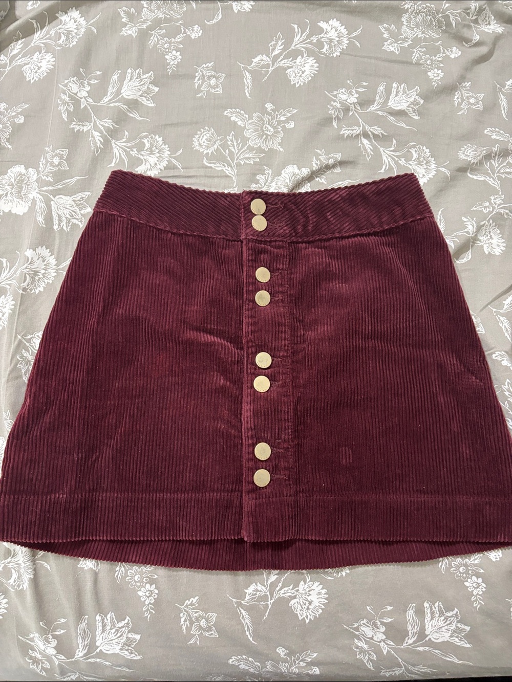 Abercrombie & Fitch corduroy button up skirt size 0